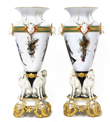 Lot 186 - A pair of German pottery vases