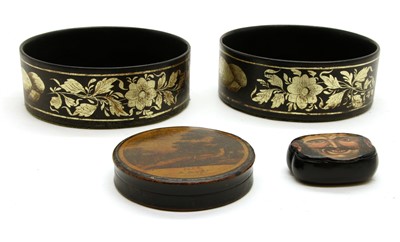 Lot 228A - A pair of circular lacquer coasters