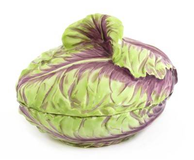 Lot 246 - A small Meissen cabbage leaf tureen and cover