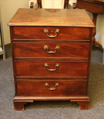 Lot 820 - A 19th century mahogany chest of four drawers