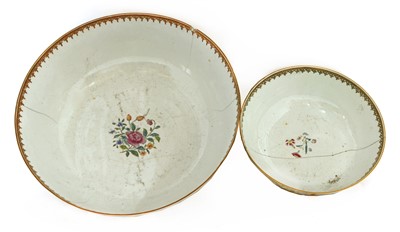Lot 48 - Two Chinese famille rose punch bowls