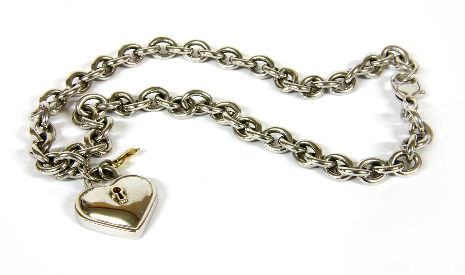 Lot 4 - A sterling silver and gold Tiffany & Co necklace