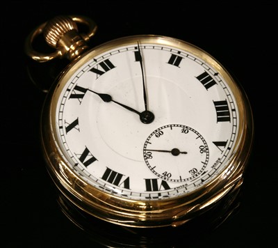 Lot 108 - A 9ct gold, top wind, open-faced pocket watch