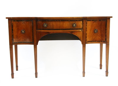 Lot 335 - A George III design inlaid mahogany bow fronted sideboard