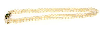 Lot 28B - A two row uniform cultured pearl necklace