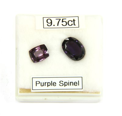 Lot 270 - Two unmounted purple spinels