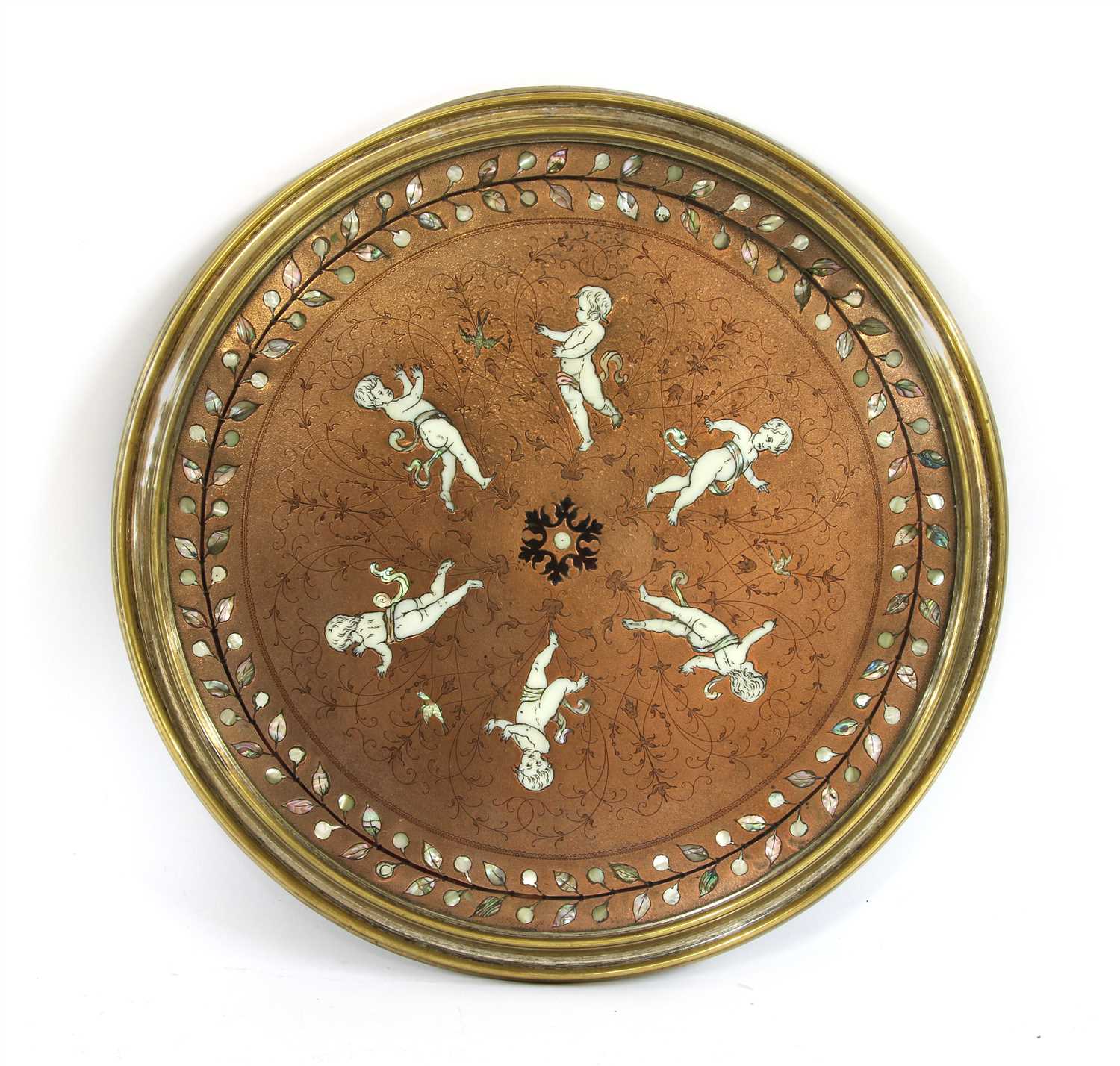 Lot 368 - A circular copper plaque