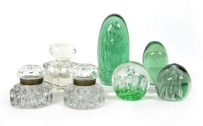 Lot 280 - Four Victorian green glass dump weights
