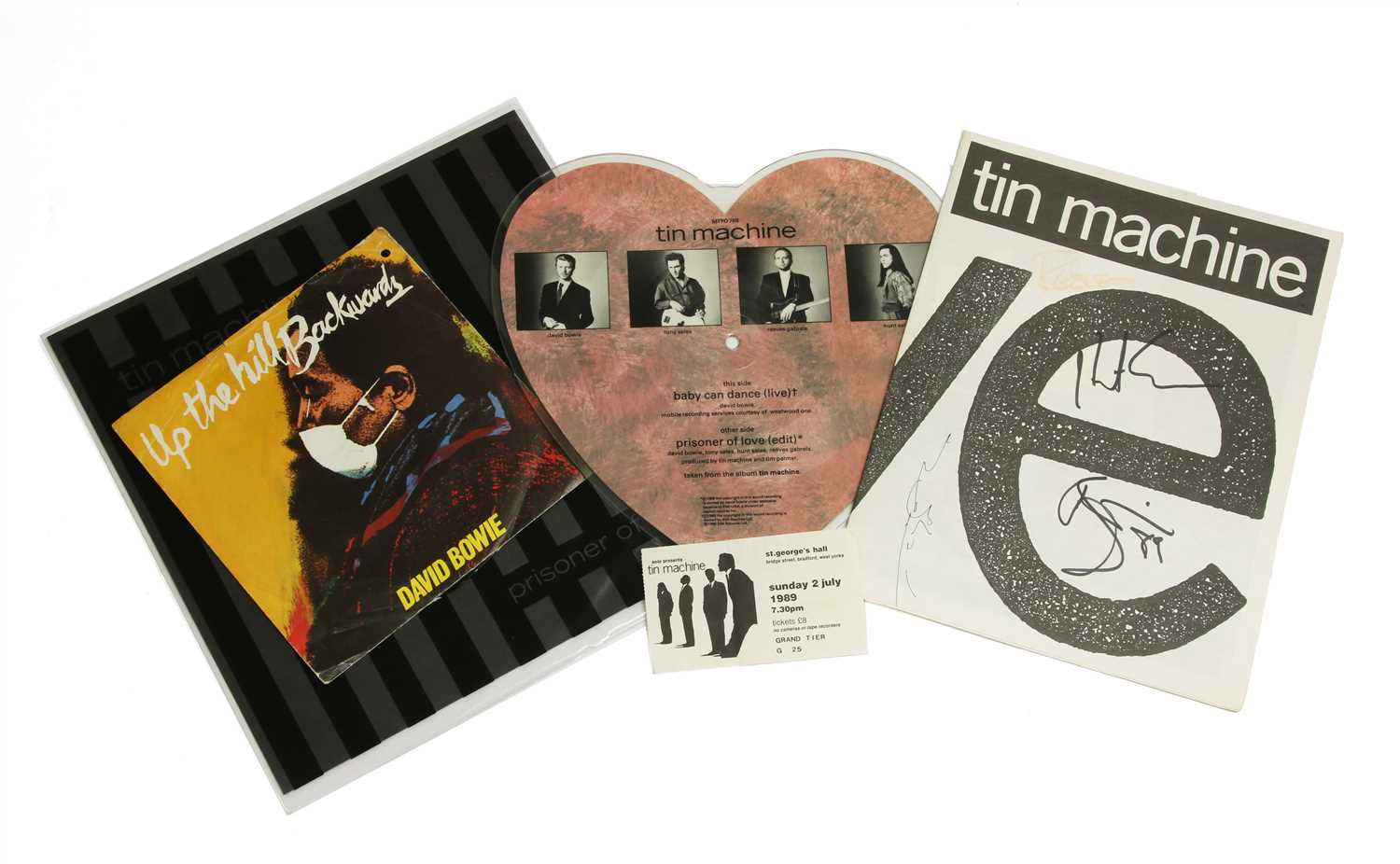Lot 337 - A David Bowie 1989 'Tin Machine' tour autographed programme and ticket