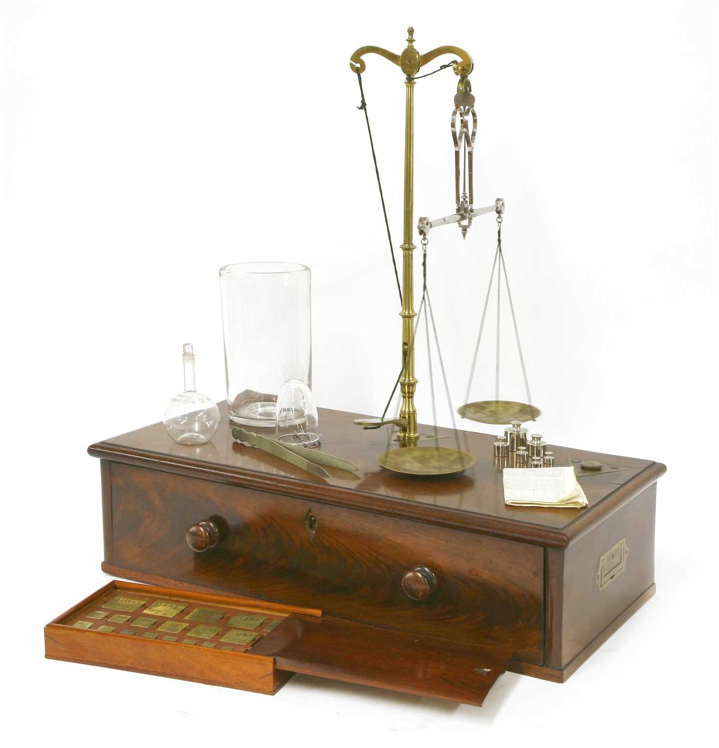 Lot 144 - An experimental chemistry and assay scales set by Bastick & Driver