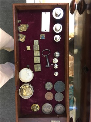 Lot 144 - An experimental chemistry and assay scales set by Bastick & Driver