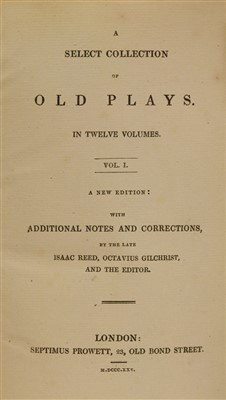 Lot 247 - BINDING: 1- A Select collection of Old Plays, in 12 vols.