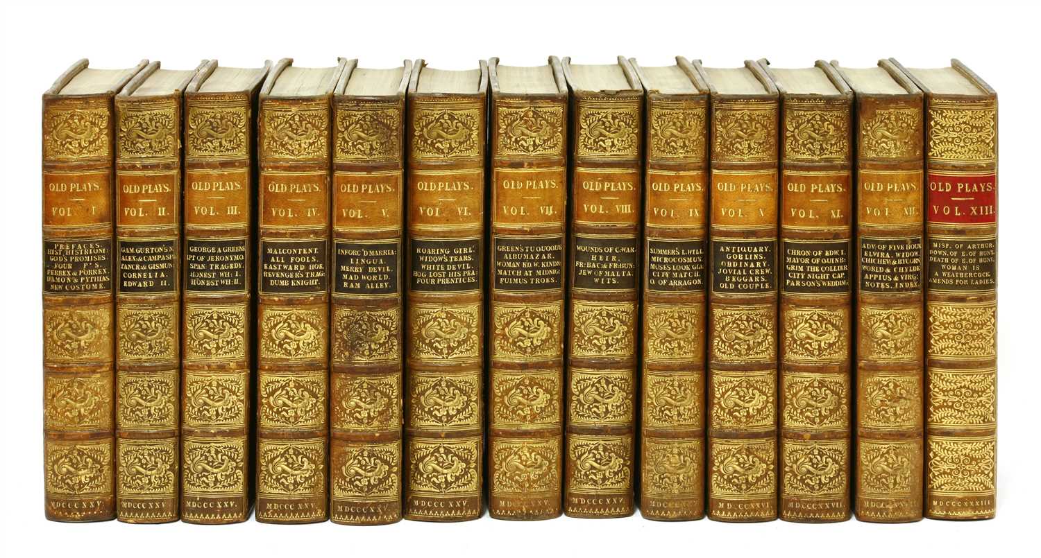 Lot 247 - BINDING: 1- A Select collection of Old Plays, in 12 vols.