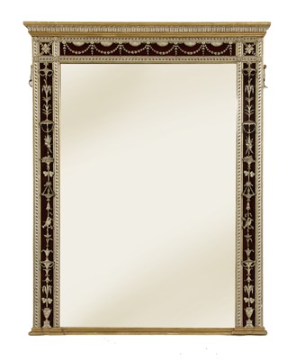 Lot 393 - An Adam-style silver and gilt-framed rectangular wall mirror