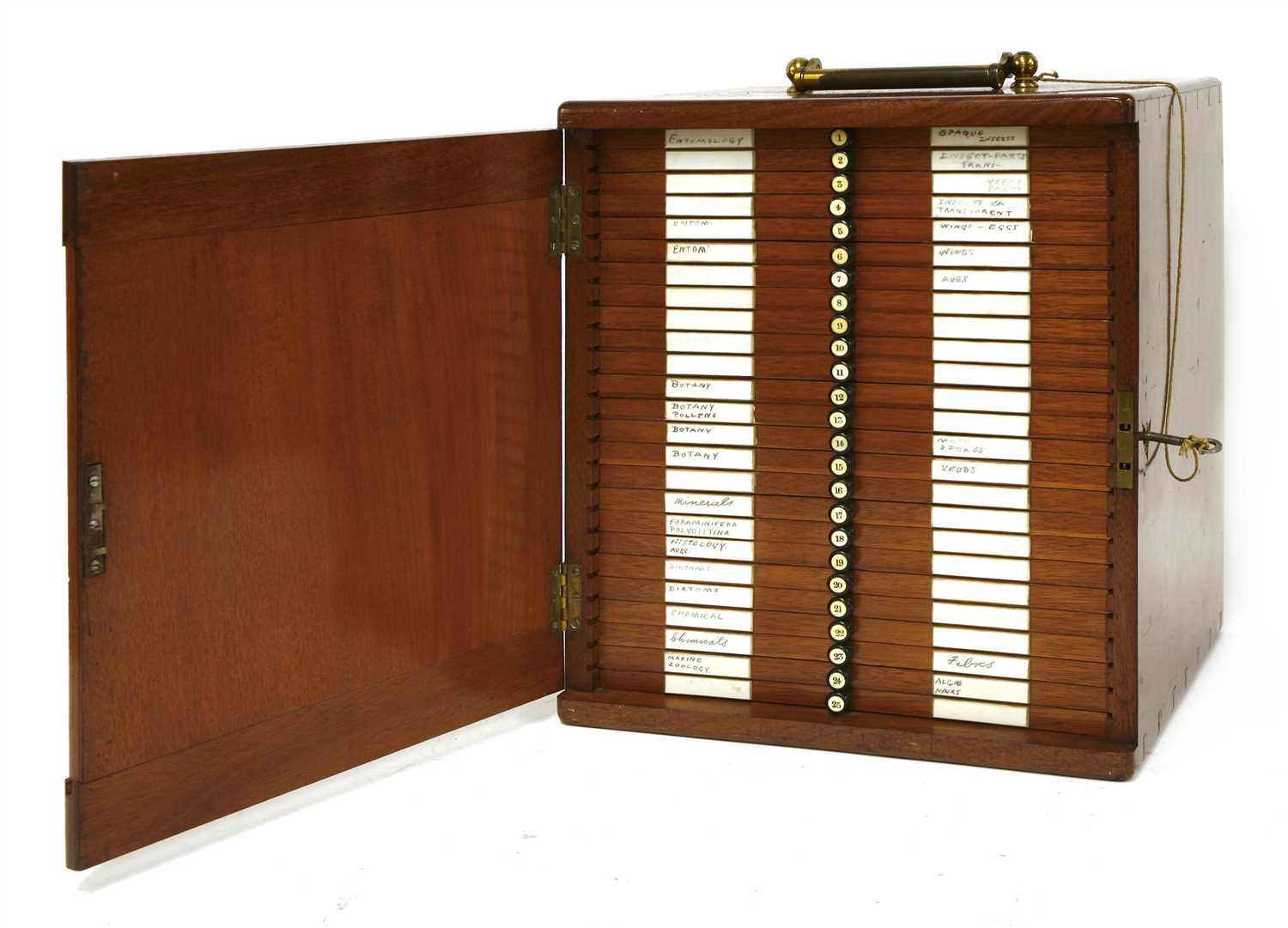 Lot 174 - A mahogany cabinet of microscope slides