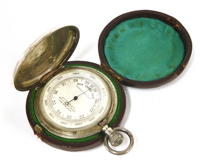 Lot 198 - A silver hunter cased barometer/altimeter