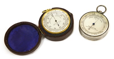 Lot 197 - A silver pocket barometer