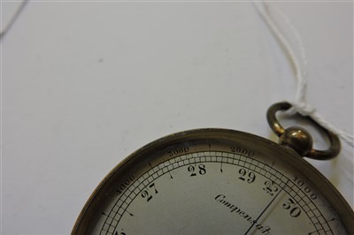 Lot 370 - Four brass-cased pocket barometers