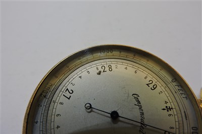 Lot 370 - Four brass-cased pocket barometers