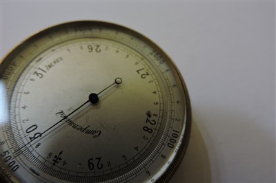 Lot 370 - Four brass-cased pocket barometers