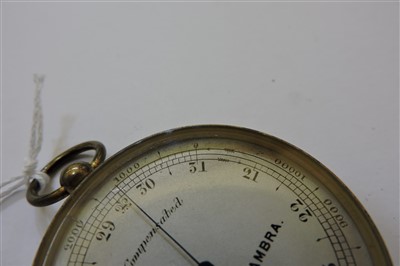 Lot 370 - Four brass-cased pocket barometers