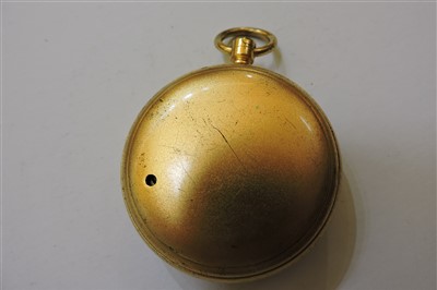 Lot 370 - Four brass-cased pocket barometers