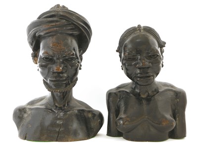 Lot 462 - An African carved hardwood bust of a man