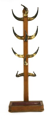 Lot 27 - A Victorian oak and horn hat stand