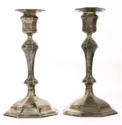 Lot 156 - A pair of George V silver candlesticks, by Goldsmiths and Silversmiths Co. Ltd