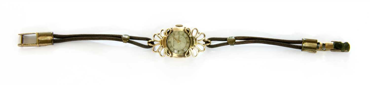Lot 25 - A ladies 9ct gold Boodle and Dunthorn, Liverpool, mechanical bracelet watch