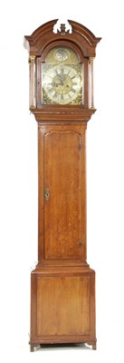 Lot 603 - A tall late 18th century oak longcase clock
