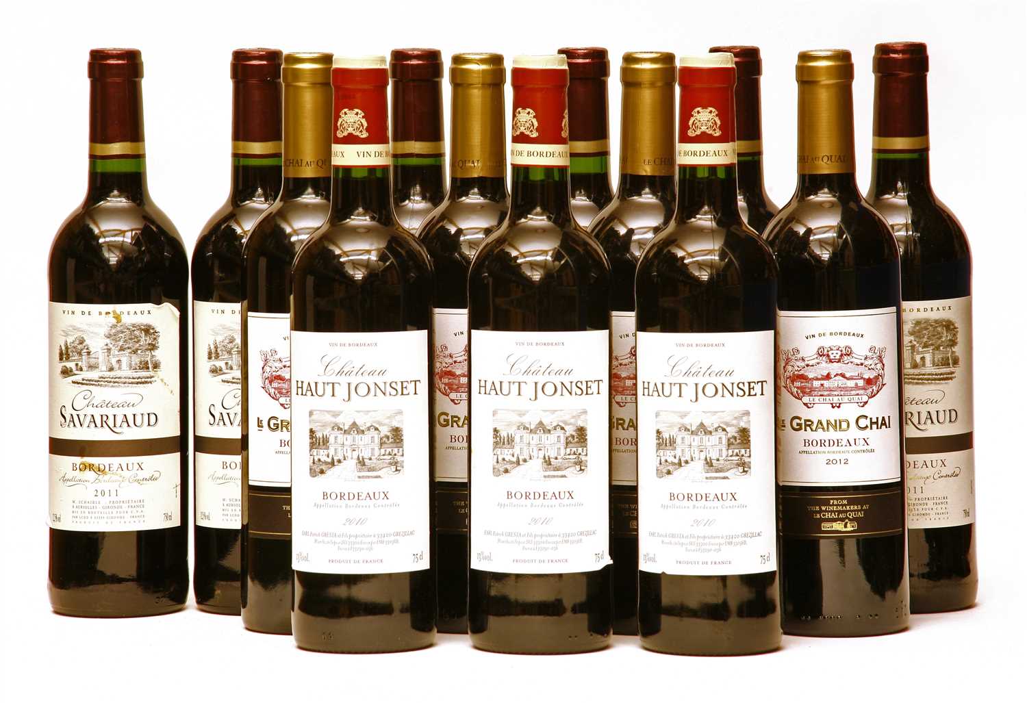Lot 156 - Assorted: La Grand Chai, 2012; Ch Savariaud, 2011, Ch Haut Jonset, 2010, total 13 bottles