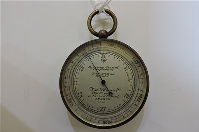 Lot 177 - Three pocket barometers/altimeters and silver fob