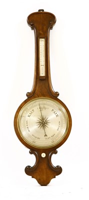 Lot 397 - A large 19th century walnut wheel barometer
