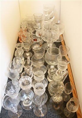 Lot 305 - A collection of 18th century and later drinking glasses