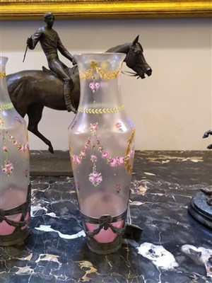 Lot 32 - A pair of opaque glass vases