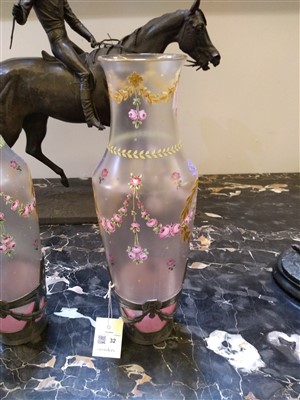 Lot 32 - A pair of opaque glass vases