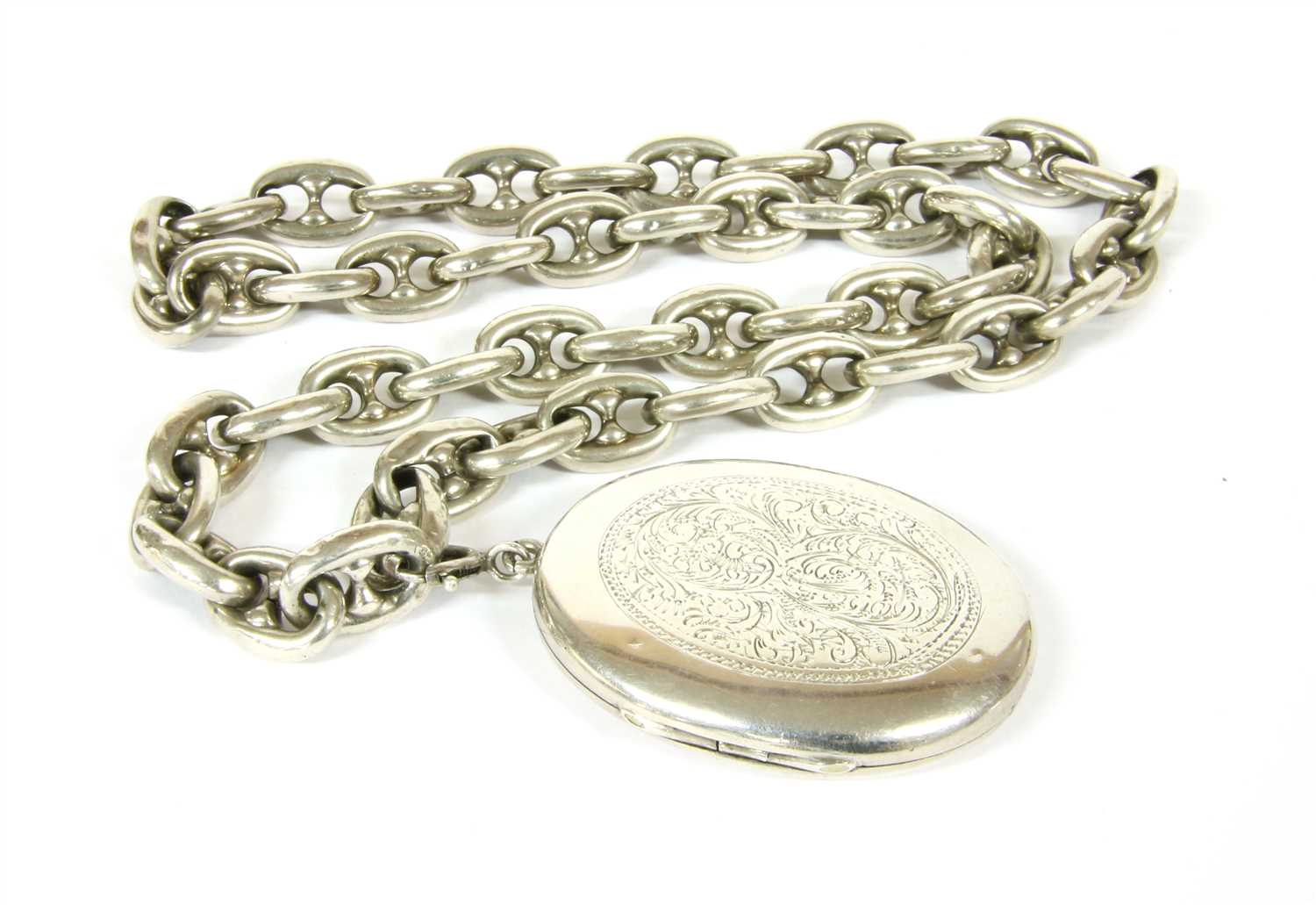 Lot 46 - A Victorian silver hinged locket