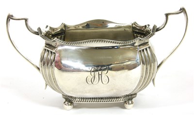 Lot 153 - A silver twin handled sugar bowl