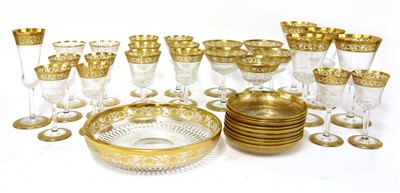 Lot 356 - A part suite of St Louis thistle pattern glasswares