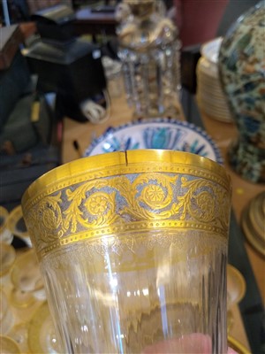 Lot 356 - A part suite of St Louis thistle pattern glasswares