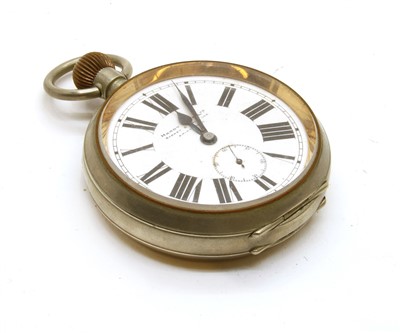 Lot 68 - A Hardy Bros nickel plated goliath pocket watch