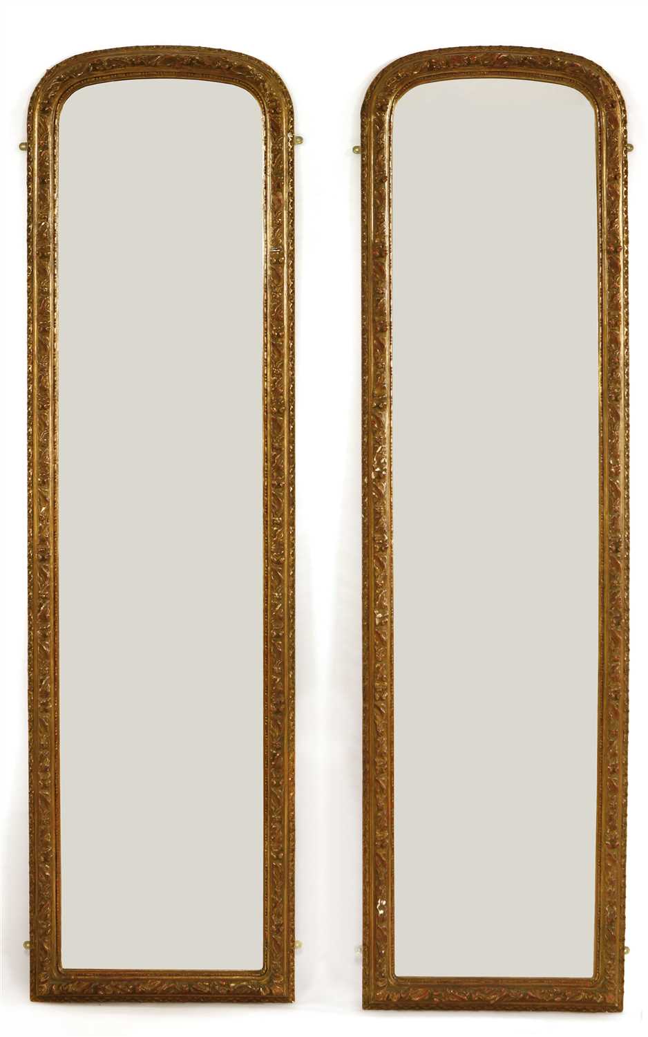 Lot 8 - A pair of tall George III-style pier mirrors