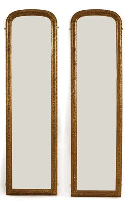 Lot 8 - A pair of tall George III-style pier mirrors