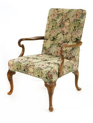 Lot 429 - A George II-style mahogany elbow chair
