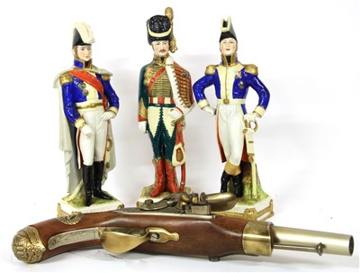 Lot 205 - Three Sitzendorf Napoleonic figures
