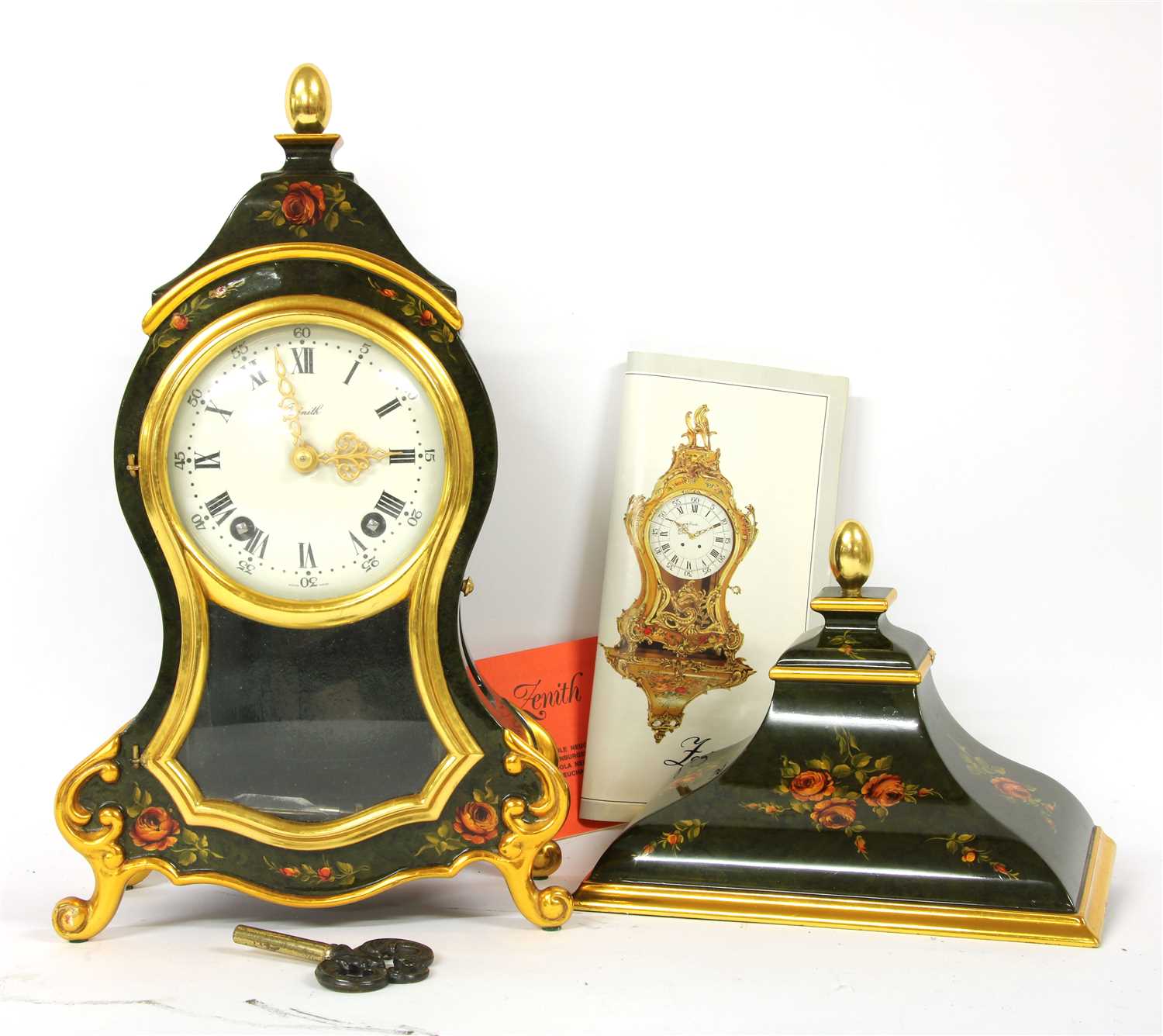 Lot 384 - A Zenith lacquer effect bracket clock