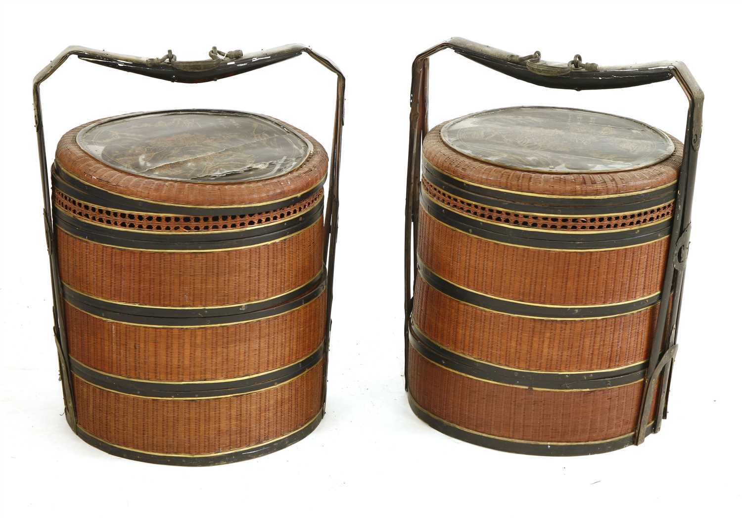 Lot 258 - A pair of Chinese wedding baskets