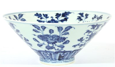 Lot 145 - A Chinese porcelain bowl of conical form