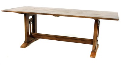 Lot 732A - An ecclesiastical design oak refectory table